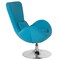 Merrick Lane Soro High-Back Egg Style Lounge Chair With 360° Swivel Metal Base